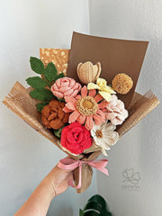Handmade Crochet Flower Bouquet - Autumn Fall Decor