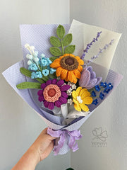 Handmade Crochet Flower Bouquet - Autumn Fall Decor