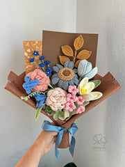 Handmade Crochet Flower Bouquet - Autumn Fall Decor