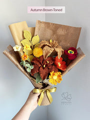 Crochet Flower Bouquet – Handmade Yarn Lily & Wild Bloom Arrangement | Personalized Gift for Birthday, Holiday