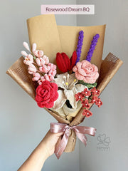 Crochet Flower Bouquet – Handmade Yarn Lily & Wild Bloom Arrangement | Personalized Gift for Birthday, Holiday