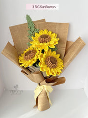 Handmade Crochet Flower Bouquet: Sunflower, peony, rose. – 10 Designs | Birthday Gift, Mother’s Day gift.