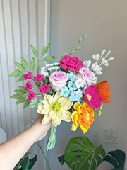 Handmade Crochet Flower Bouquet: Spring Yarn Floral Arrangement