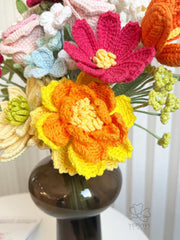 Handmade Crochet Flower Bouquet: Spring Yarn Floral Arrangement