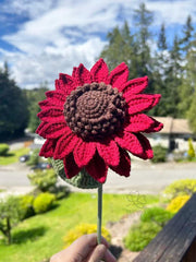 Crochet Sunflower Stems – Personalized Handmade Flower Bouquet, Birthday or Christmas Gift.