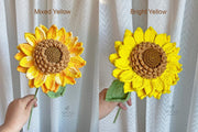 Crochet Sunflower Stems – Personalized Handmade Flower Bouquet, Birthday or Christmas Gift.