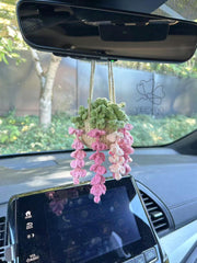 Crochet Wisteria Bag Charm – Handmade Cotton Flower Keychain