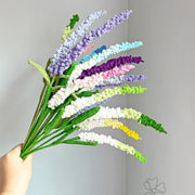 Handmade Crochet Veronica Flower Stem: Spiked Speedwell Yarn Decor