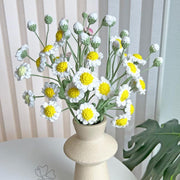 Handmade Crochet Daisy Stem: Colorful Home Decor Flower