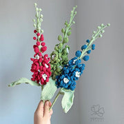 Delphinium Stem- Crochet Flowers – Personalized Flower Bouquet Gift for her, Birthday, Christmas